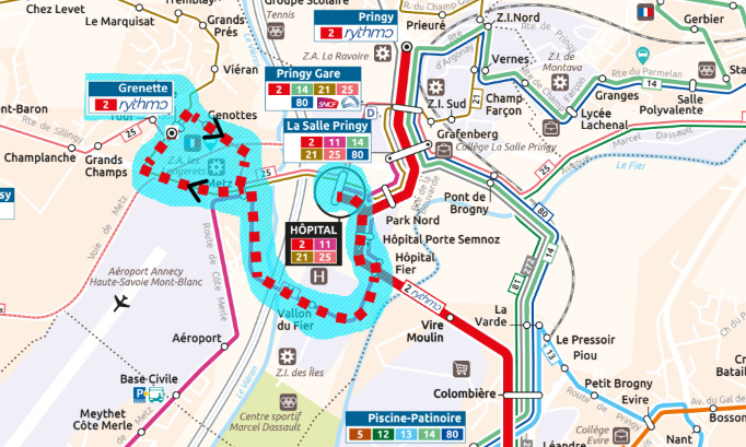 Annecy - Prolongation de la Ligne 2 jusque Grenette