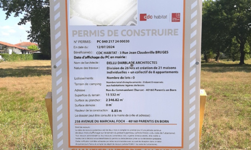 NON au projet de construction de la rue du commandant Charcot à Parentis en born