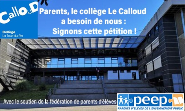 Plus de moyens pour le collège Le Calloud : Signons cette pétition !