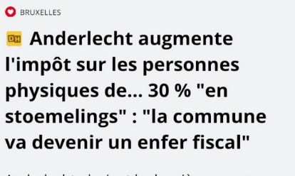 Non à l'augmentation des taxes à Anderlecht , Non à l'augmentation de 30% de l'IPP